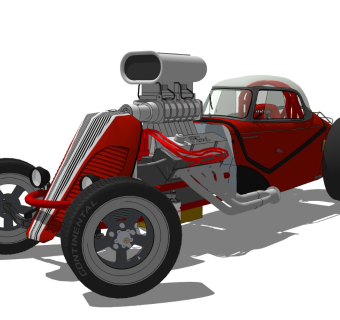 超精细汽车模型 改装车 Messerschmitt KR200 Drag Car